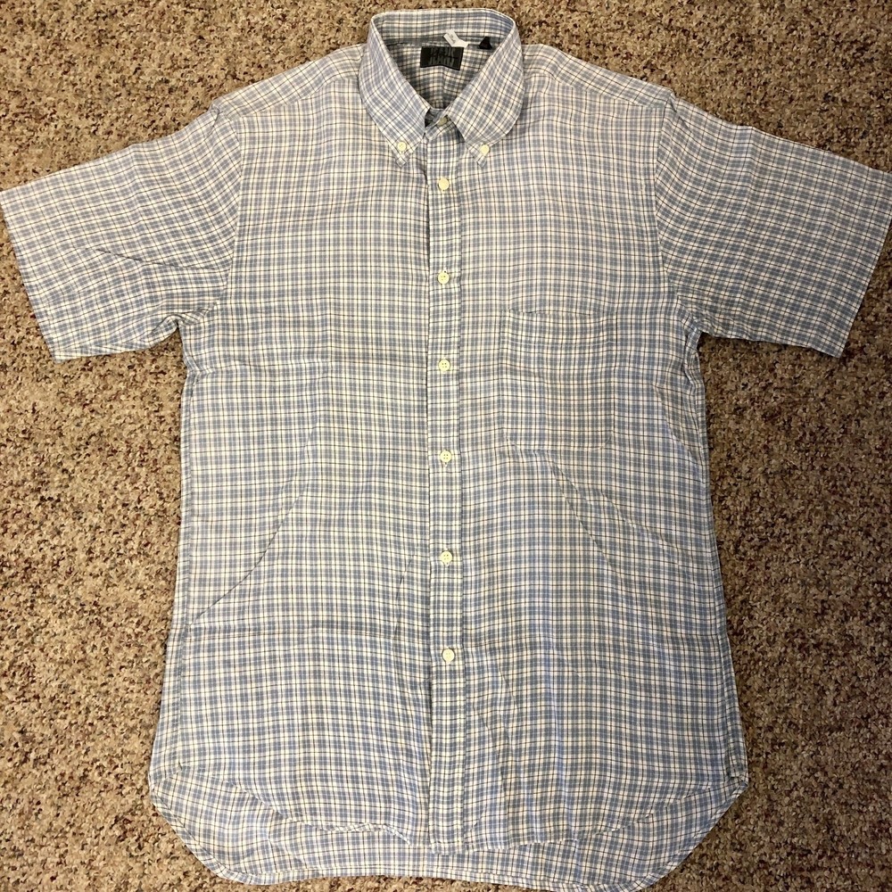 Les Copains Jeans Shirt Short Sleeve Collared Button-down M Window-pane plaid